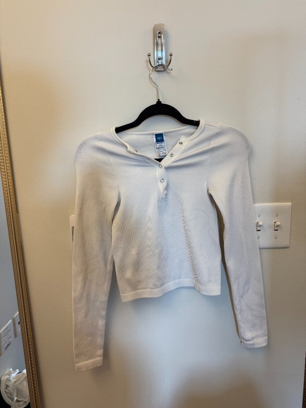 white long sleeve top